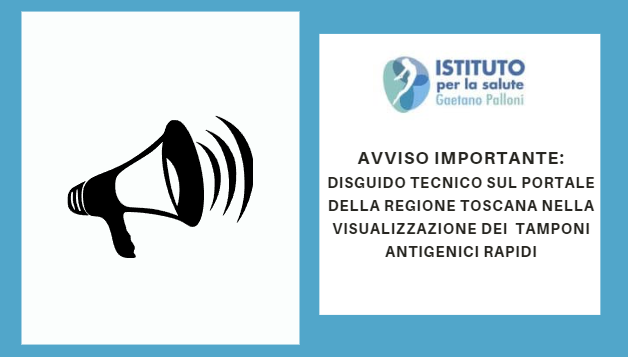 Avviso visualizzazione referto tampone rapido sul portale della Regione Toscana